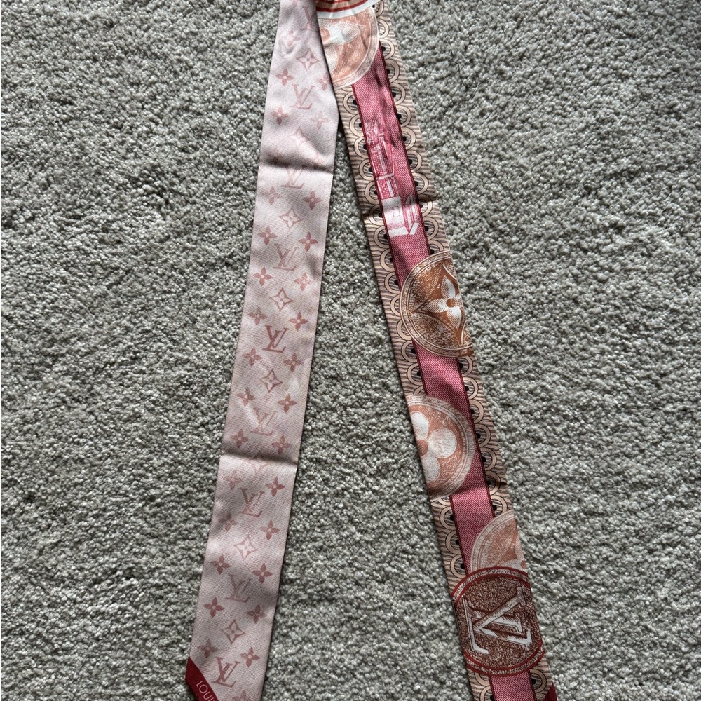 Louis Vuitton Pink and Red Monogram Scarf - Picture 6 of 6